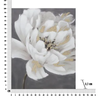 OBRAZ NA PŁÓTNIE WHITE/GOLD FLOWER 80X3,7X100 cm